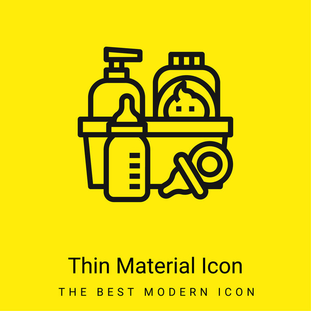 Baby Products minimal bright yellow material icon - Vector, Image