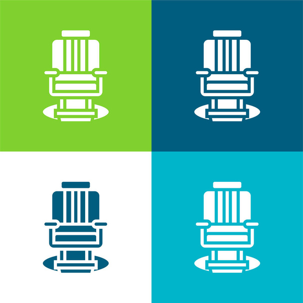 Barber Lapos négy szín minimális ikon készlet - Vektor, kép