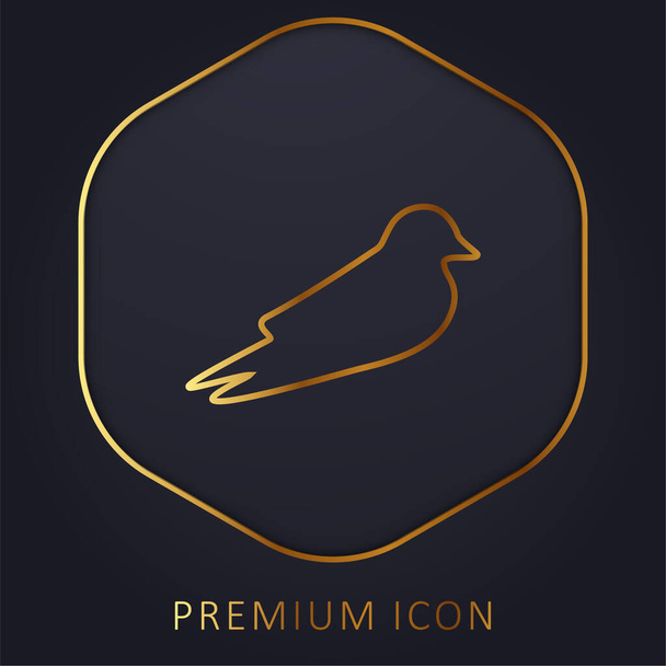Barn Swallow golden line premium logo or icon - Vector, Image