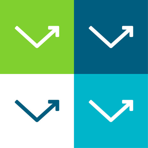 Set di icone minimali a quattro colori Bounce Flat - Vettoriali, immagini