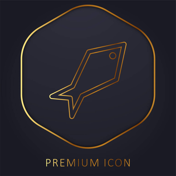 Angular Fish Złota linia logo premium lub ikona - Wektor, obraz