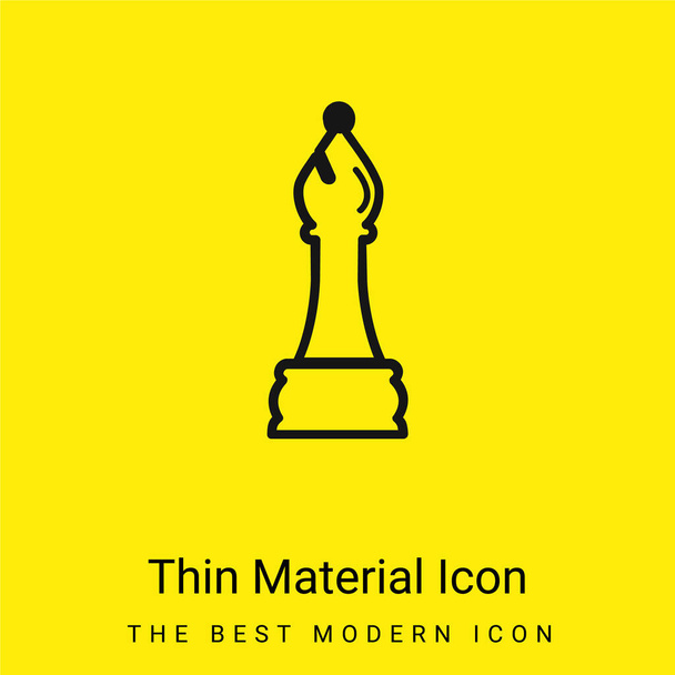 Biskup šachy kus obrysu minimální jasně žlutý materiál ikona - Vektor, obrázek