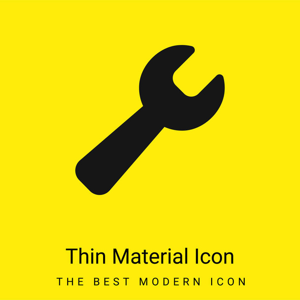 Black Wrench minimal bright yellow material icon - Vector, Image