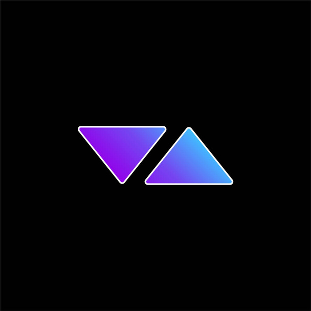 Flèches Triangles pointant vers les côtés opposés icône vectorielle dégradé bleu - Vecteur, image