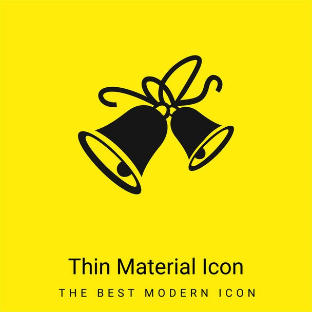 Bells minimal bright yellow material icon - Vector, Image