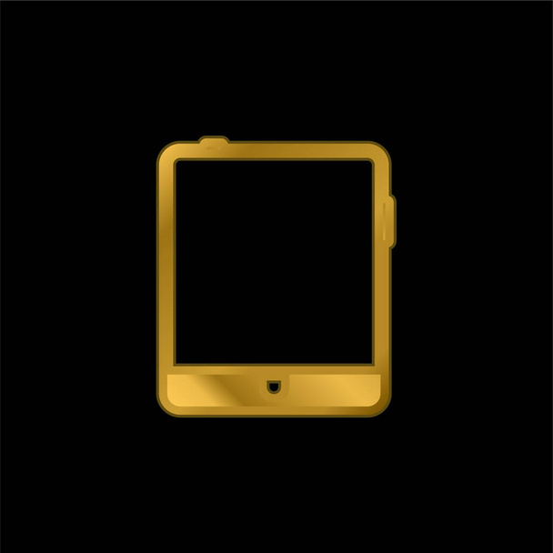 ビッグタブレットゴールドメッキ金属アイコンやロゴベクトル - ベクター画像