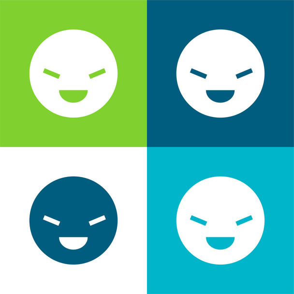 Set di icone minimali a quattro colori Beat Flat - Vettoriali, immagini