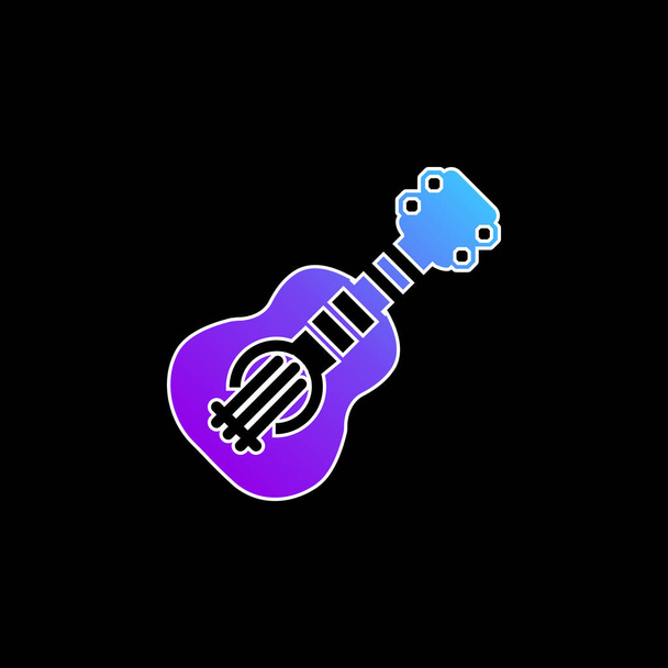 Bass Guitar blue gradient vector icon - Vector, Image