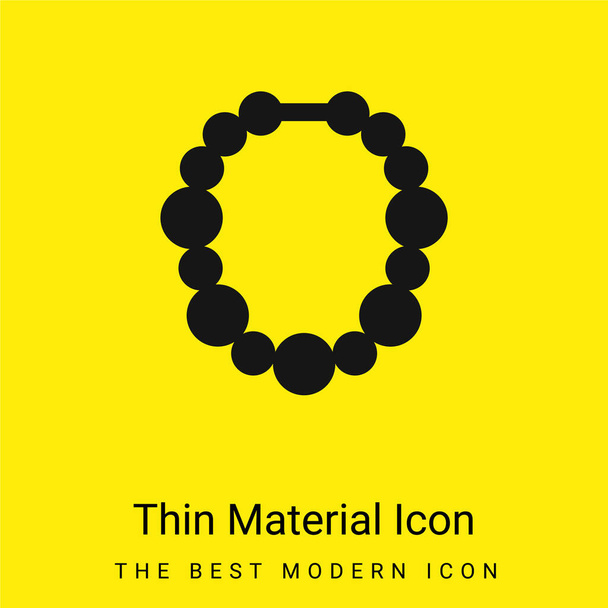 Kralen minimaal helder geel materiaal pictogram - Vector, afbeelding