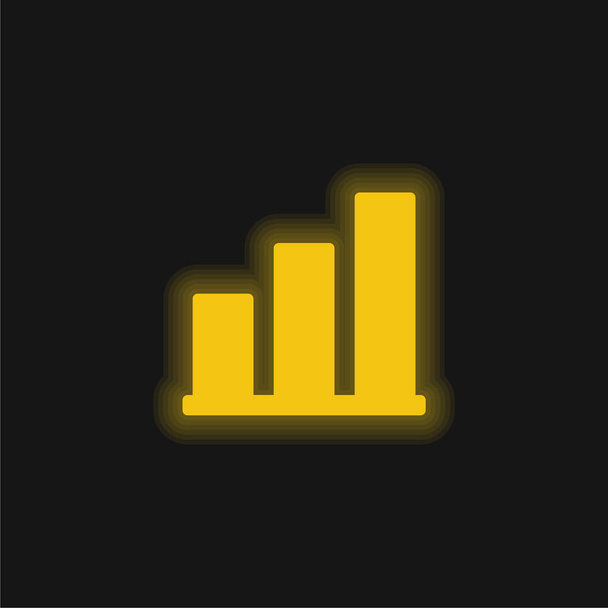 棒グラフ黄色のネオンアイコン - ベクター画像