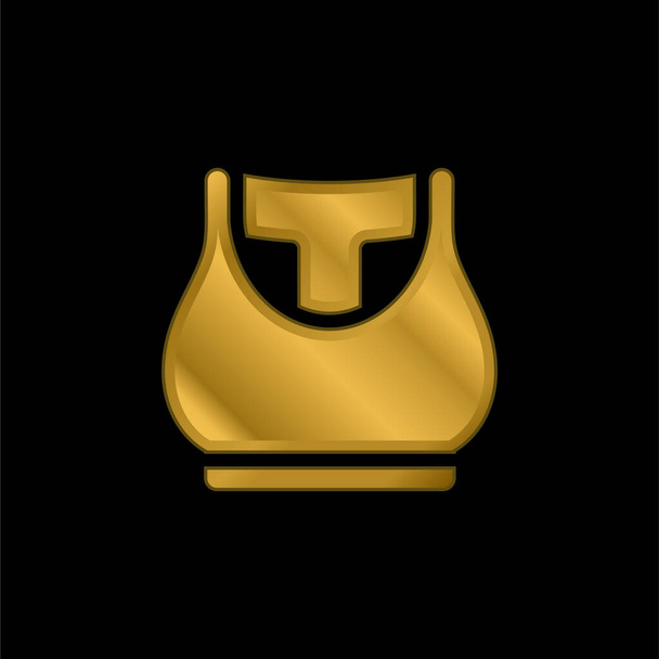 Бюстгальтер з золотим покриттям металева піктограма або вектор логотипу
 - Вектор, зображення
