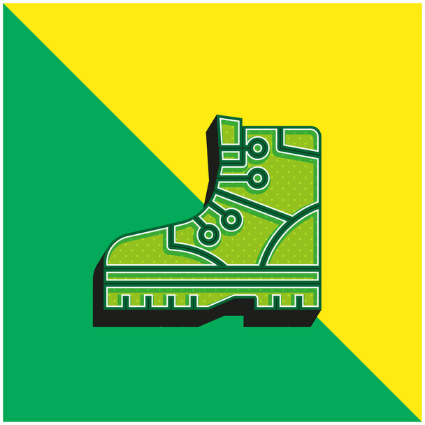 Boty Zelené a žluté moderní 3D vektorové logo - Vektor, obrázek
