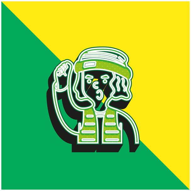 Boy Green e amarelo moderno logotipo do ícone do vetor 3d - Vetor, Imagem