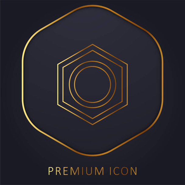 Benzene golden line premium logo or icon - Vector, Image