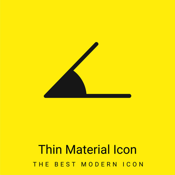 Ángulo mínimo icono de material amarillo brillante - Vector, Imagen