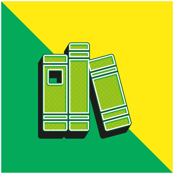 Book Green and yellow modern 3d vector icon logo - Vector, Image