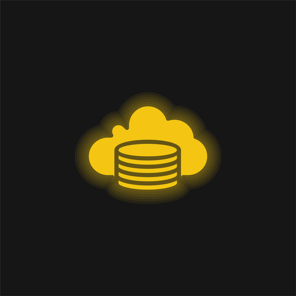 Резервная желтая светящаяся неоновая иконка - Вектор,изображение