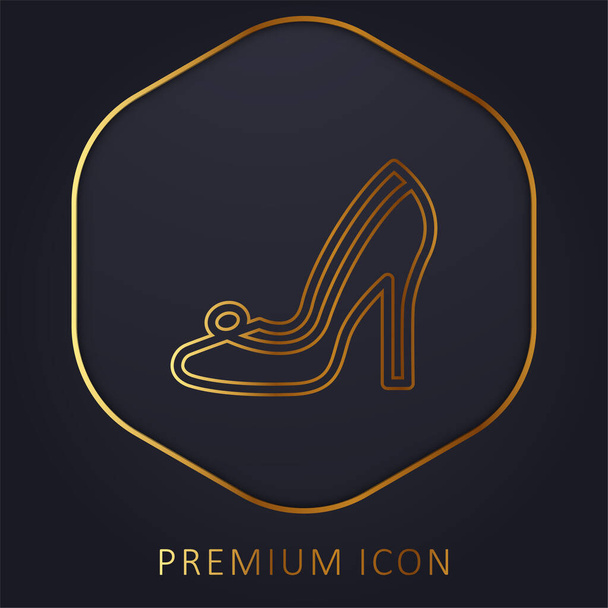 Chaussure de mariée ligne d'or logo premium ou icône - Vecteur, image