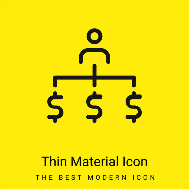 Admin minimale icône de matériau jaune vif - Vecteur, image