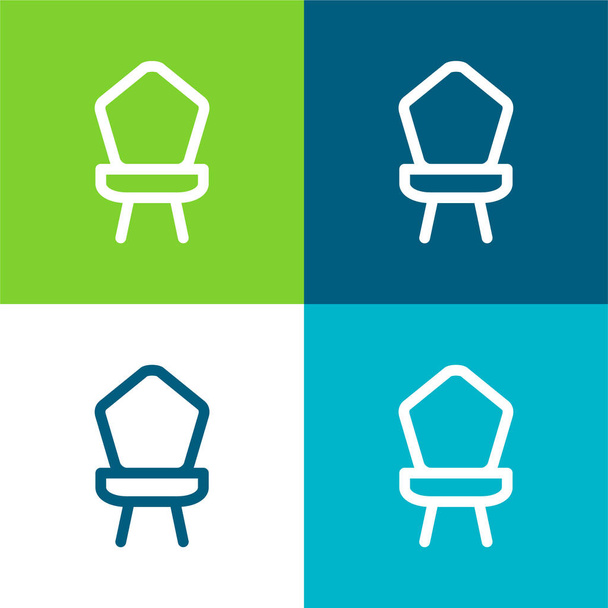 Babaszék Lapos négy szín minimális ikon készlet - Vektor, kép