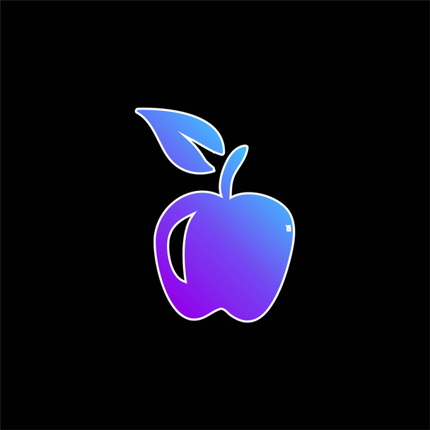 Manzana dibujado a mano fruta azul gradiente icono del vector - Vector, imagen