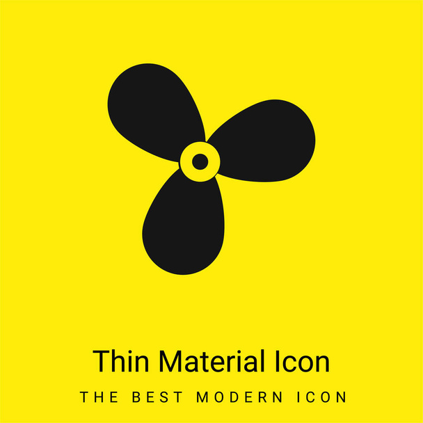 Boat Propeller minimal bright yellow material icon - Vector, Image