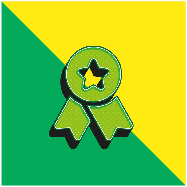Σήμα Πράσινο και κίτρινο σύγχρονο 3d διάνυσμα εικονίδιο λογότυπο - Διάνυσμα, εικόνα