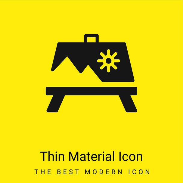 Рисунок на подставке минимальная ярко-желтая иконка материала - Вектор,изображение