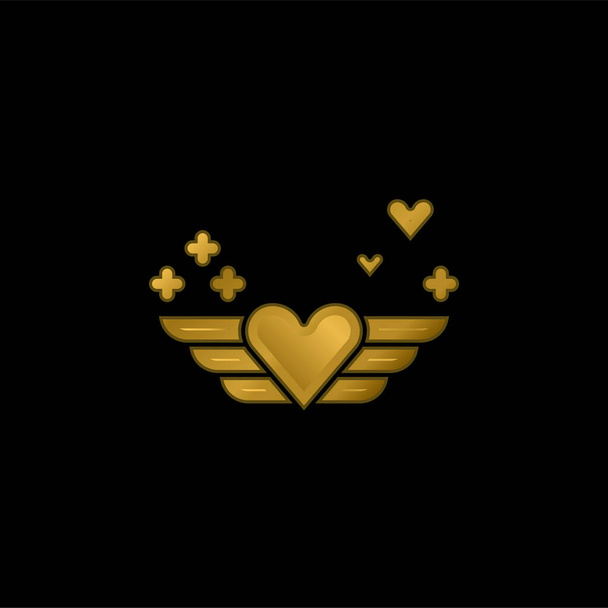 Anioł złocone metaliczne ikona lub wektor logo - Wektor, obraz