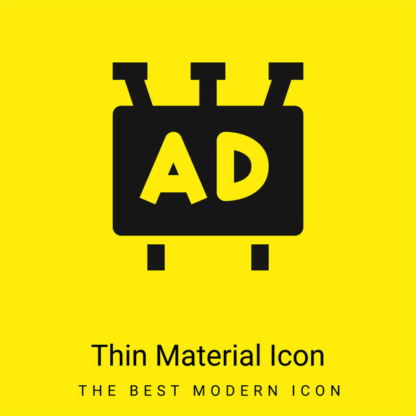 Реклама мінімальна яскрава жовта піктограма матеріалу
 - Вектор, зображення