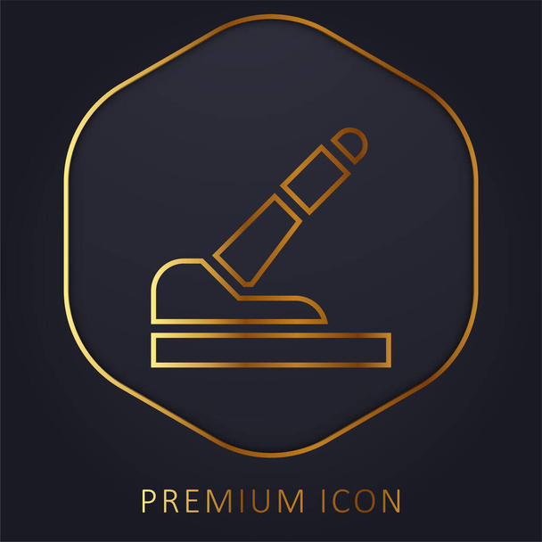 Brake golden line premium logo or icon - Vector, Image
