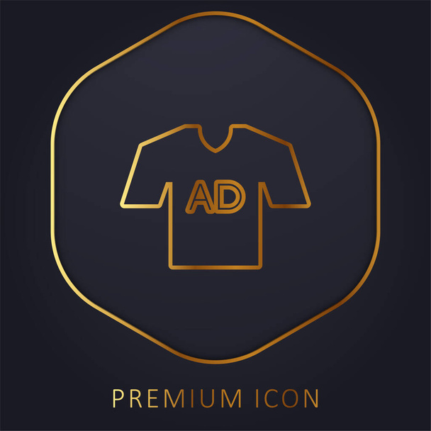 AD T Πουκάμισο χρυσό λογότυπο γραμμή πριμοδότηση ή εικονίδιο - Διάνυσμα, εικόνα
