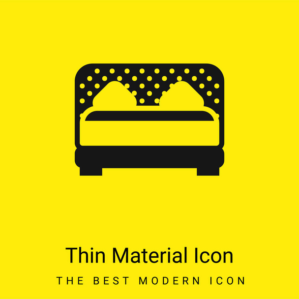 Κρεβάτι ελάχιστο φωτεινό κίτρινο εικονίδιο υλικό - Διάνυσμα, εικόνα