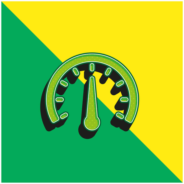 Barométer Zöld és sárga modern 3D vektor ikon logó - Vektor, kép