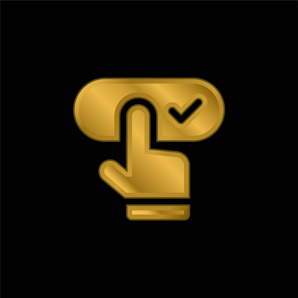Reserva chapado en oro icono metálico o logo vector - Vector, imagen