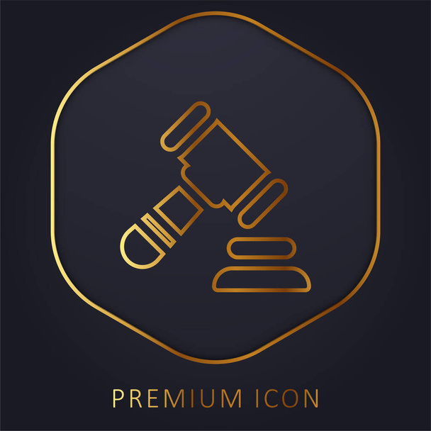 Subasta de línea de oro logotipo premium o icono - Vector, imagen