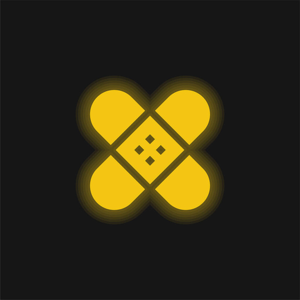Band Aid jaune néon brillant icône - Vecteur, image