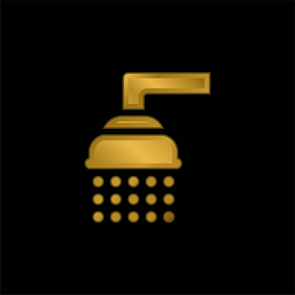 Fürdőszoba aranyozott fém ikon vagy logó vektor - Vektor, kép