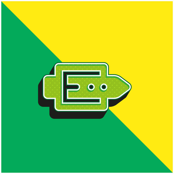 Gordel Groen en geel modern 3D vector icoon logo - Vector, afbeelding