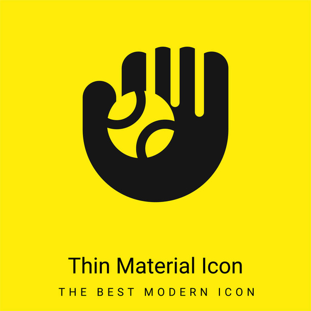 Baseball Glove minimal bright yellow material icon - Vector, Image