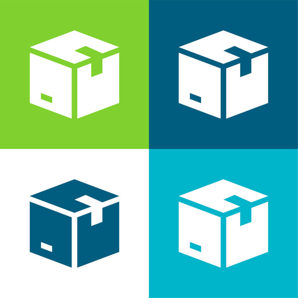 Set di icone minimali a quattro colori piatto - Vettoriali, immagini