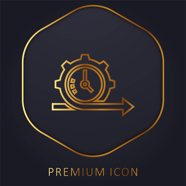 Zwinne logo premium lub ikona złotej linii - Wektor, obraz