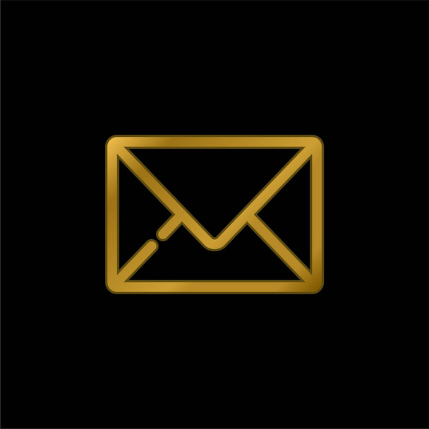 Big Envelope banhado a ouro ícone metálico ou vetor logotipo - Vetor, Imagem