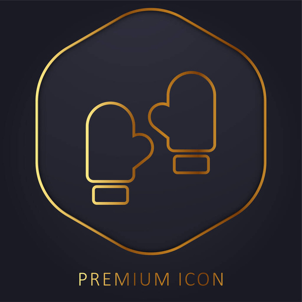 Logo premium de línea dorada de boxeo o icono - Vector, imagen