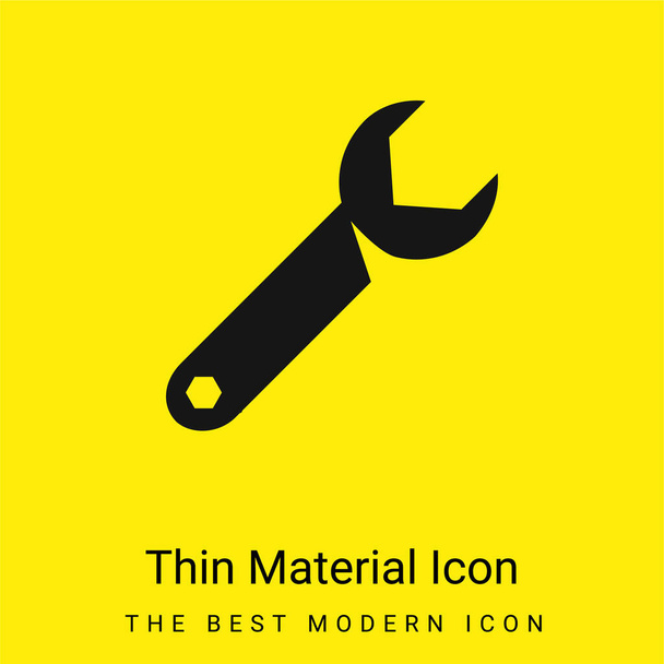 Adjustable Spanner minimal bright yellow material icon - Vector, Image