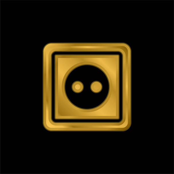 Big Socket banhado a ouro ícone metálico ou vetor logotipo - Vetor, Imagem