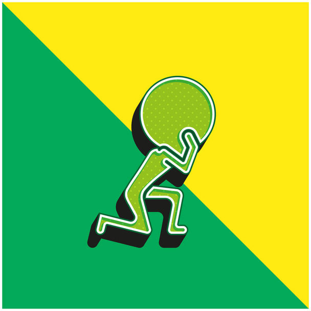 Atlas verde y amarillo moderno logotipo icono del vector 3d - Vector, Imagen