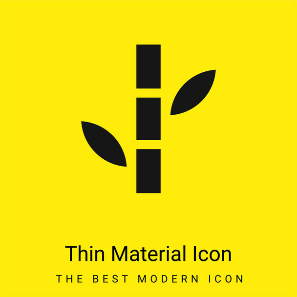 Bambusz minimális fényes sárga anyag ikon - Vektor, kép