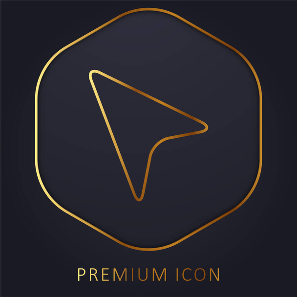 Zwarte Pointer gouden lijn premium logo of pictogram - Vector, afbeelding