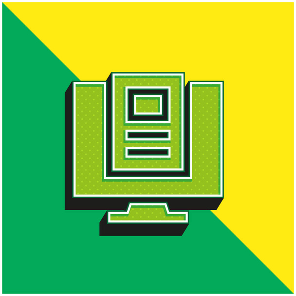 Artykuł Zielony i żółty nowoczesny 3D wektor ikona logo - Wektor, obraz